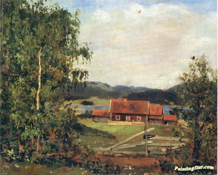 Landscape. Maridalen by Oslo Artwork by Edvard Munch