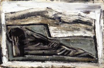 Man Who Meditates Artwork by Mario Sironi