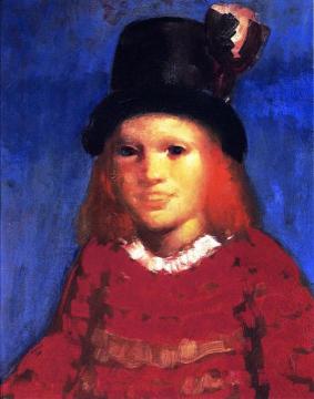 Little Girl in a Top Hat Artwork by George Benjamin Luks