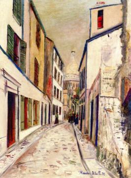 Rue Saint-Rustique Artwork by Maurice Utrillo
