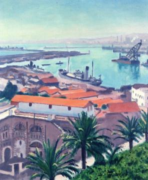 Palm Trees along the Port of Agha Artwork by Albert Marquet