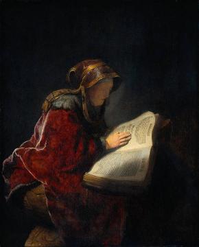 The Prophetess Anna Artwork by Rembrandt van Rijn