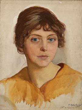 Portrait of a Young Woman Artwork by Zinaida Serebriakova