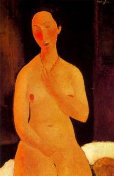 Seated Nude with Necklace Artwork by Amedeo Modigliani