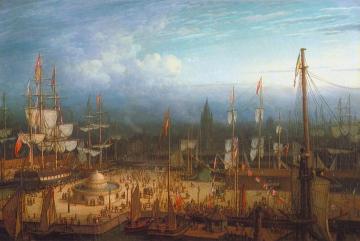 View of Liverpool Harbour Artwork by Robert Salmon