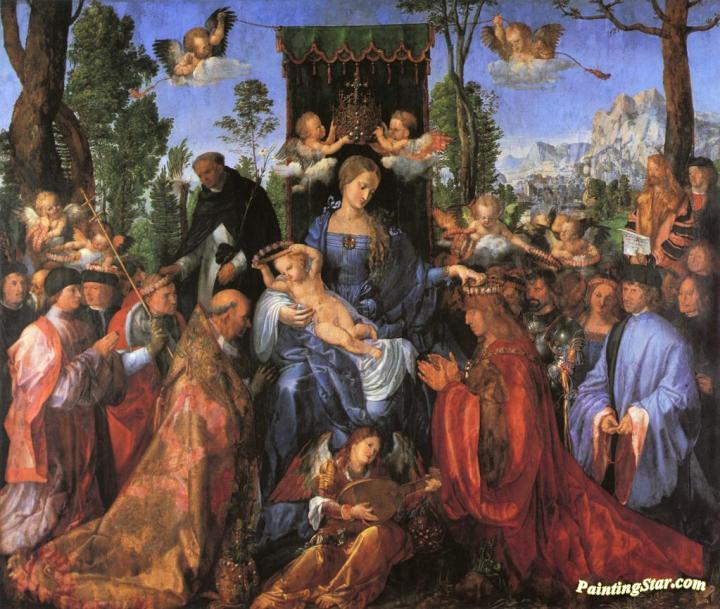 The Feast of the Rose Garlands Artwork by Albrecht Dürer
