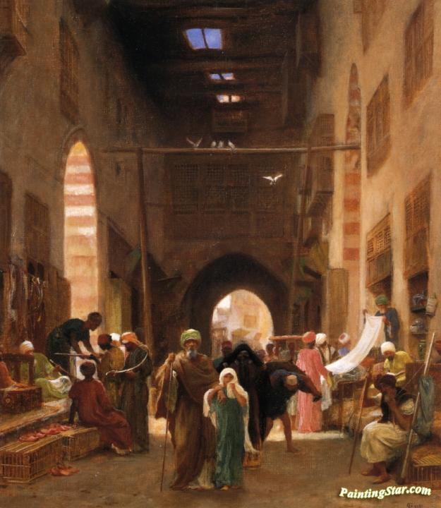 Bazaar in Cairo Artwork by Frederick Goodall