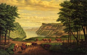 Cattle Grazing by The Niagara River Artwork by Levi Wells Prentice