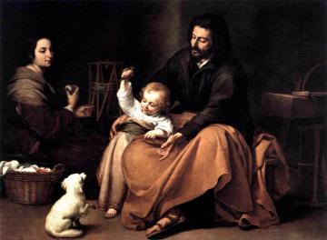 The Holy Family with a Bird Artwork by Bartolomé Esteban Murillo