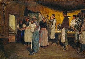 Evening Prayer Artwork by Franz Skarbina