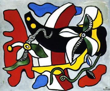 Composition with Two Flowers Artwork by Fernand Léger