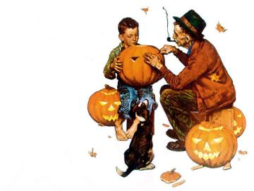 Ghostly gourds Artwork by Norman Rockwell