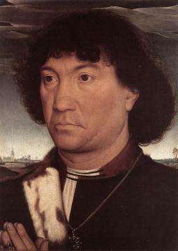 Portrait Of A Man At Prayer Before A Landscape Artwork by Hans Memling
