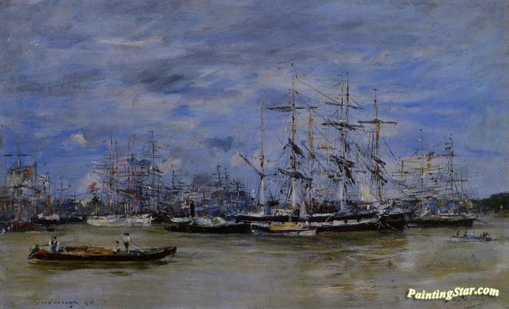 Bordeaux, the Port Artwork by Eugène-Louis Boudin