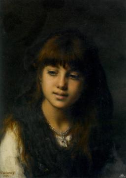 Portrait of a young girl Artwork by Alexei Harlamoff