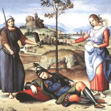 Allegory (The Knight's Dream) Artwork by Raphael