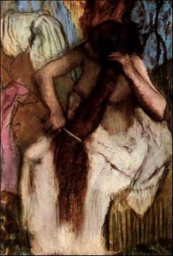 Seated Woman Combing Her Hair Artwork by Edgar Degas