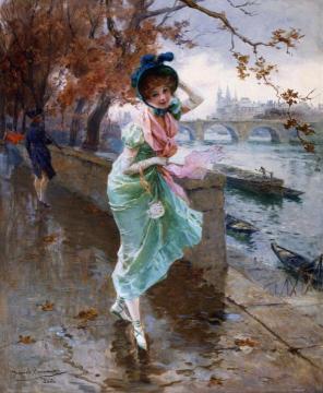 Elegant Lady On The Quay Of Paris Artwork by Daniel Hernandez