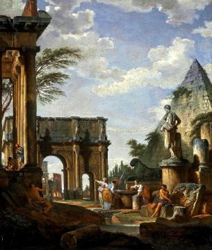 A capriccio of the Roman forum, with the Arch of Constantine Artwork by Giovanni Paolo Pannini