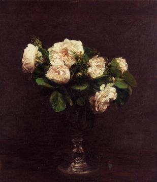 White Roses Artwork by Henri Fantin-Latour
