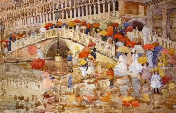 Umbrellas In The Rain Artwork by Maurice Prendergast