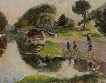 River Scene Artwork by Arnold Mason