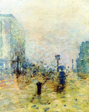 A Rainy Day, New York Artwork by Theodore Robinson