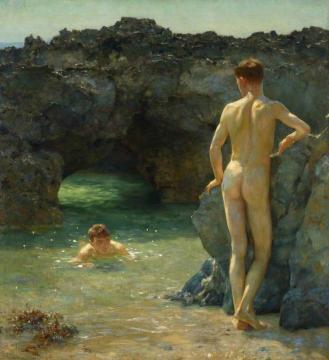 The Green Waterways Artwork by Henry Scott Tuke