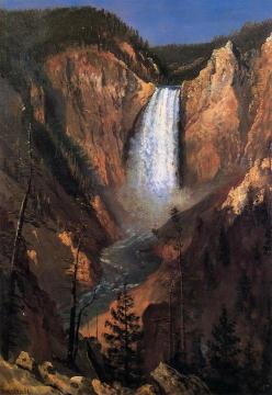 Lower Yellowstone Falls Artwork by Albert Bierstadt