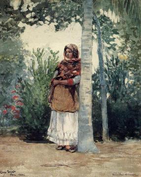 Under A Palm Tree Artwork by Winslow Homer
