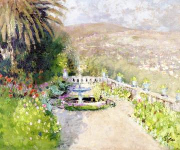 Terrace at Cannes Artwork by Pierre Eugène Montézin