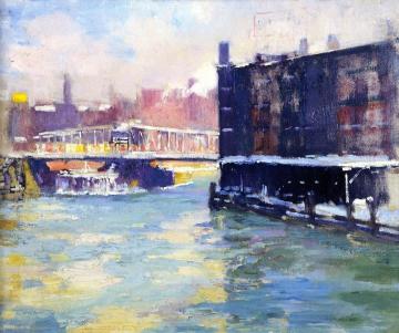 State Street Bridge Along the Chicago River Artwork by Alson Skinner Clark