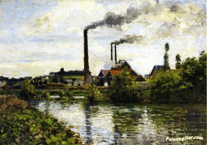 The Factory at Pontoise Artwork by Camille Pissarro