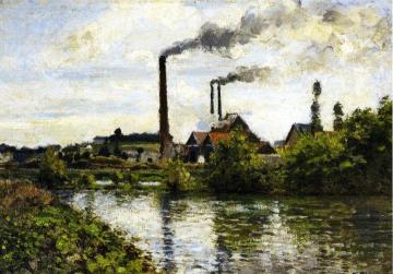 The Factory at Pontoise Artwork by Camille Pissarro