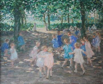 Playing Children Artwork by Jenny Montigny