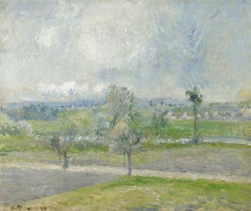 Valhermeil near Oise - Rain effect Artwork by Camille Pissarro