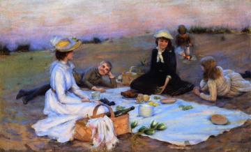 Picnic Supper on the Sand Dunes Artwork by Charles Courtney Curran