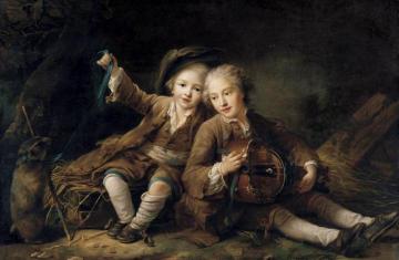 The Children Of The Duc De Bouillon Artwork by François-Hubert Drouais