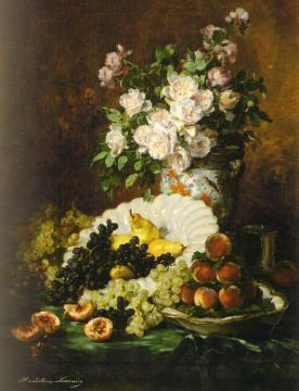 Coupe de fruits, fleurs et poires Artwork by Madeleine Jeanne Lemaire