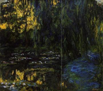 Weeping Willow And Water-lily Pond (detail) Artwork by Claude Oscar Monet