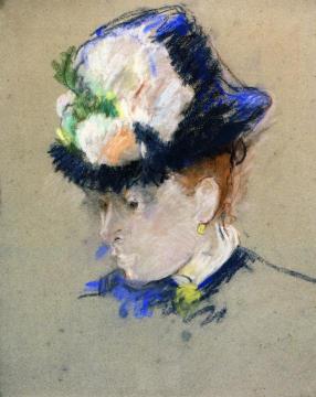 Head of an English Woman Artwork by Berthe Morisot