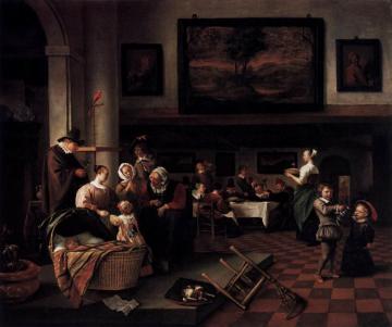 Baptism Artwork by Jan Steen