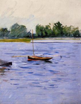 Boat At Anchor On The Seine Artwork by Gustave Caillebotte