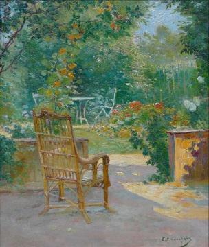 Morning in the garden Artwork by Eugene Henri Cauchois