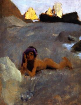 Nude Boy on Sands Artwork by John Singer Sargent