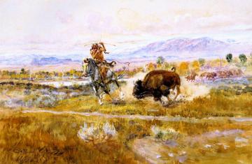 Fighting Meat Artwork by Charles Marion Russell