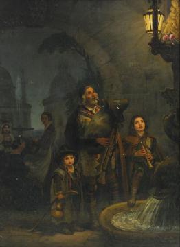 Street Musicians at the Pantheon - Rome Artwork by Olof Johan Sodermark