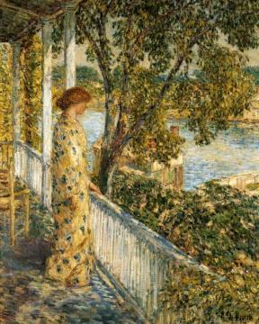 Listening to the Orchard Oriole Artwork by Frederick Childe Hassam