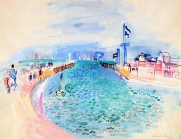 Rider on the Jetty at Deauville Artwork by Raoul Dufy