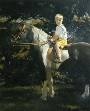 Edmund on His Pony Peanut Artwork by Edmund Tarbell